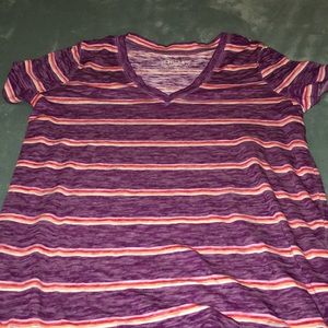 A v neck striped shirt
